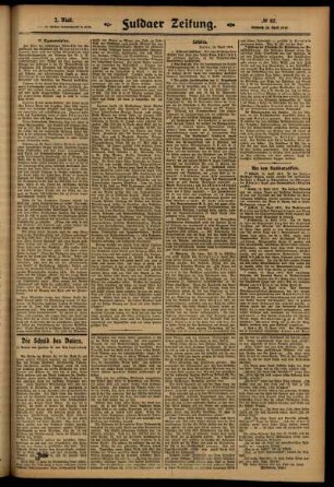 Zweite Ausgabe vom Mittwoch, den 16. April 1913.