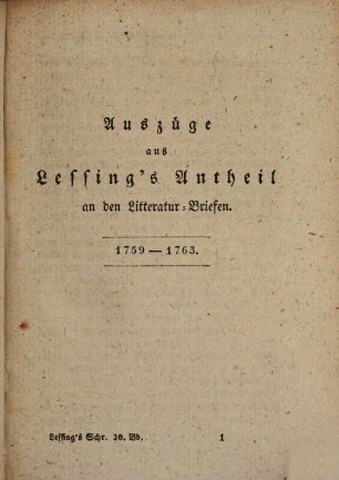 Gotthold Ephraim Lessing's sämmtliche Schriften, 30
