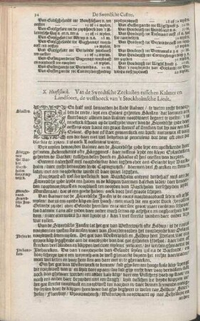 X Hooftstuck. Van de Sweedtsche Zeekusten tusschen Kalmeren Landsoort, de westhoeck van't Stockholmsche Liedt.