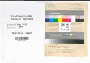 Entnazifizierung Rudolf Harmeling , geb. 17.04.1910 (Weber)