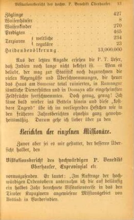 Berichten der einzelnen Missionäre