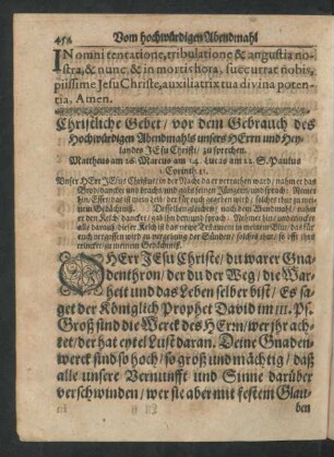 Vom hochwürdigen Abendmahl unsers Herrn Jesu Christi: