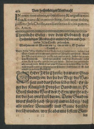 Vom hochwürdigen Abendmahl unsers Herrn Jesu Christi: