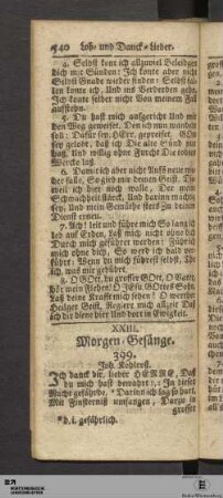 XXIII. Morgen-Gesänge.