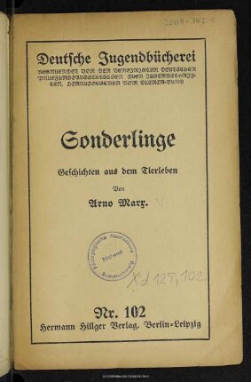Sonderlinge : Geschichten aus dem Tierleben