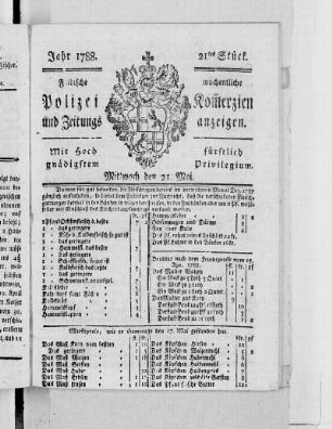 21tes Stück., Ausgabe vom 21. Mai 1788