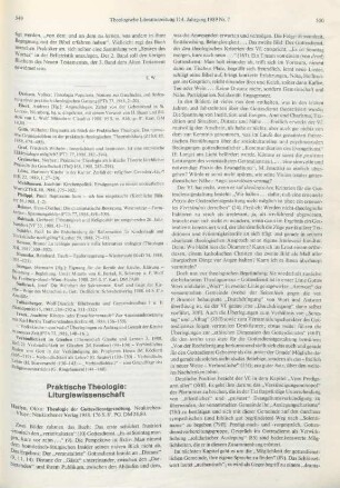 549-551 [Rezension] Herlyn, Okko, Theologie der Gottesdienstgestaltung