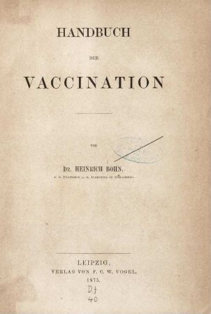 Handbuch der Vaccination