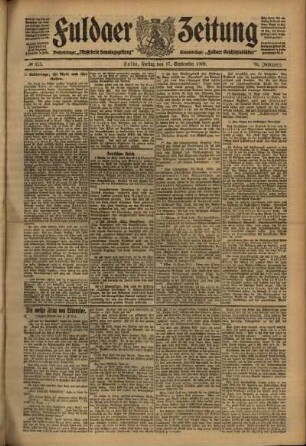 Ausgabe vom Freitag, den 17. September 1909.