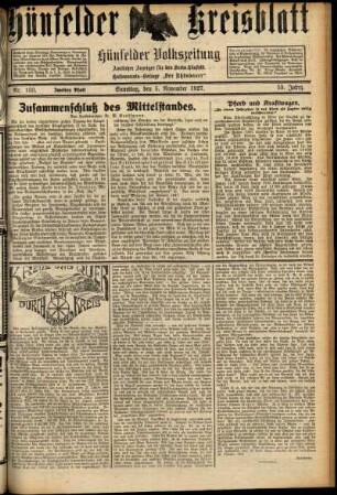 Zweite Ausgabe vom Samstag, den 05. November 1927.