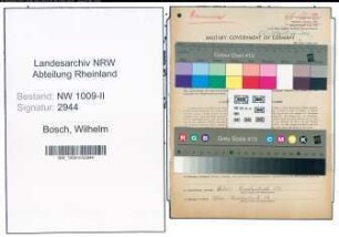 Entnazifizierung Wilhelm Bosch , geb. 05.08.1905 (Gemuesehaendler)