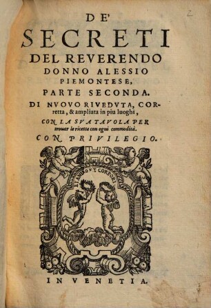 De'Secreti Del Reverendo Donno Alessio Piemontese, 2