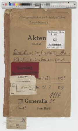 Einstellung der freiwilligen Bautätigkeit im besetzten Gebiet: Bd. 3