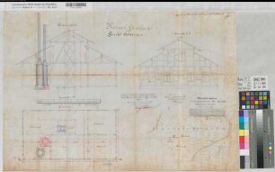 Vorhelm (Ahlen) Grube Alwine Kesselanlage Grundrisse, Schnitte, Lageplan 1885 1 : 50/2500 55 x 81,5 Zeichnung Strontianit Societät von Goerne & Co. Bergämter Nr. 5364