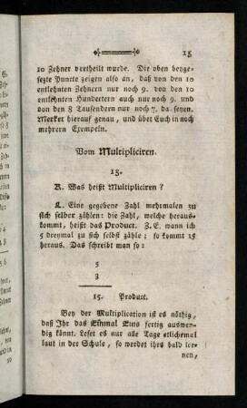 15-25, Vom Multipliciren. - Von dem Dividiren.