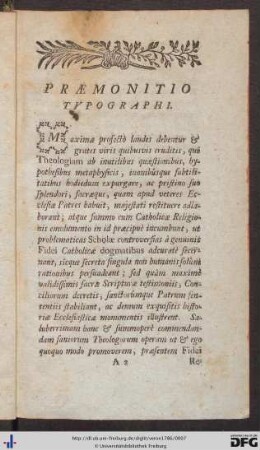 Praemonitio Typographi.