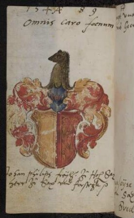 Wappen: Freiherr Johann Philipp von Hohensax (1550-1596), Eintrag 1589