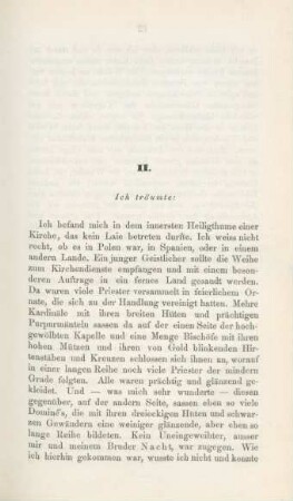 II. Ich träumte: