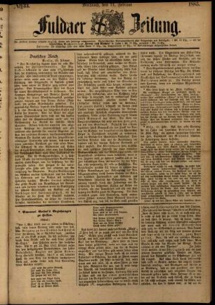 Ausgabe vom Mittwoch, den 11. Februar 1885.