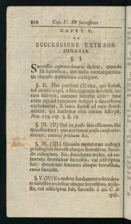818-821, Caput V. De successione extraordinaria