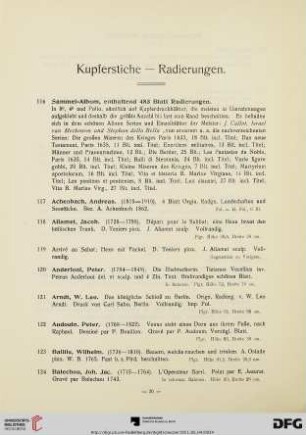 Kupferstiche- Radierungen (Nr. 116-234)