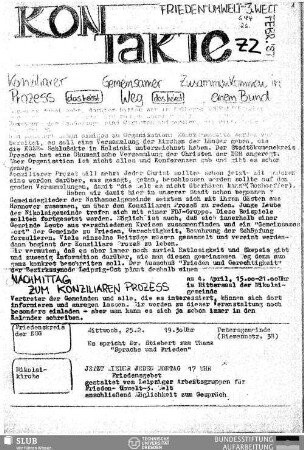 1987,Feb.: Kontakte : Informations-Rundbrief des Jugendpfarramts Leipzig
