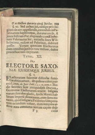 Titul. XII. De Electore Saxoniae eiusdemque Iuribus.