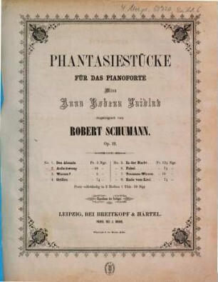 Phantasiestücke : für d. Pianoforte ; op. 12, 2. Aufschwung
