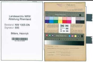 Entnazifizierung Heinrich Bitters , geb. 01.08.1908 (Kaufm. Angestellter)