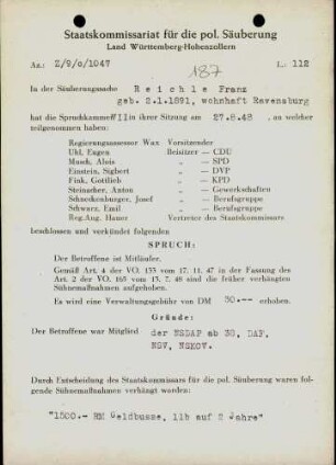 Reichle, Franz