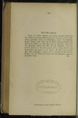 Berichtigung zu dem Aufsatze II. dieser Zeitschrift