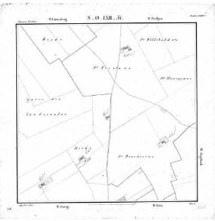 Kartenblatt SO LXII 51 Stand 1825 ca.