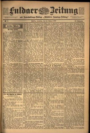 Erste Ausgabe vom Samstag, den 22. Januar 1898.