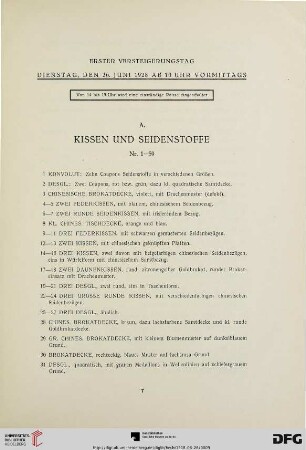 Kissen und Seidenstoffe (Nr.1-59)