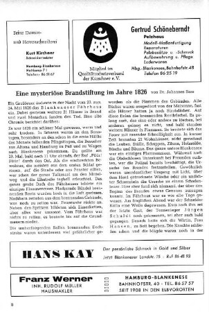 Eine mysteriöse Brandstiftung im Jahre 1826