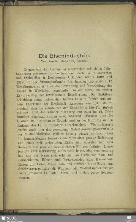 Die Eisenindustrie