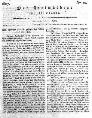 No. 22, Mittwoch, den 18. März 1807