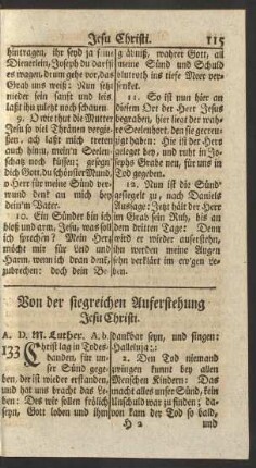 Von der siegreichen Auferstehung Jesu Christi.