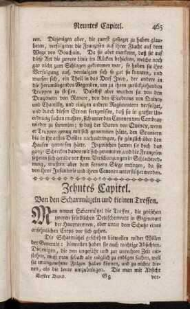 Zehntes Capitel. Von den Scharmützeln und kleinen Treffen