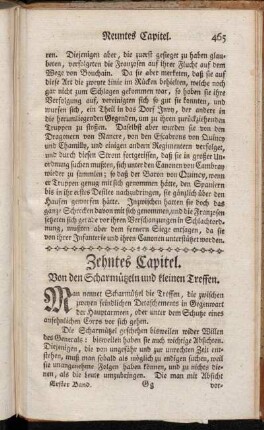 Zehntes Capitel. Von den Scharmützeln und kleinen Treffen