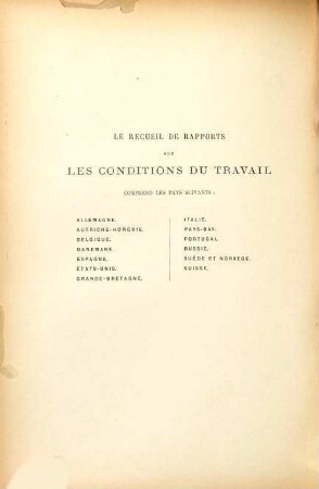 Les conditions du travail en Suède et en Norvège : Rapport