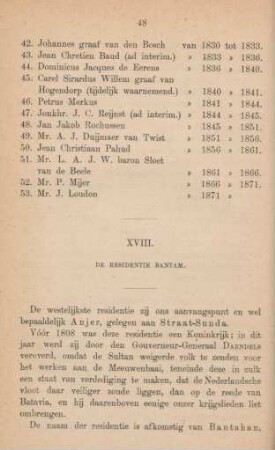 XVIII. De residentie Bantam