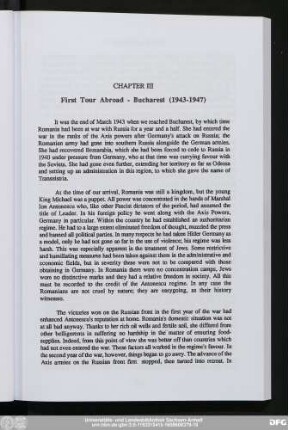 Chapter III First Tour Abroad - Bucharest (1943-1947)