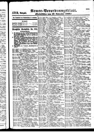 1712. Ausgabe. Samstag, 17. November 1917