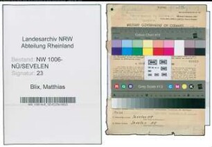 Entnazifizierung Matthias Blix , geb. 22.10.1902 (Landwirt)