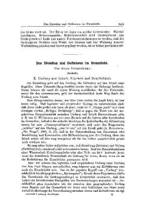 Das Einteilen und Definieren im Unterricht : (Schluß)