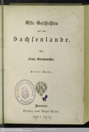 3: Alte Geschichten aus dem Sachsenlande