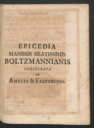 Epicedia Manibus Beatissimis Boltzmannianis