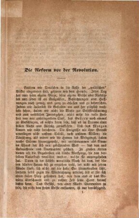Die Reform vor der Revolution : Ein Beitrag zur Geschichte des Deutsch-Katholicismus