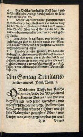 Am Sontag Trinitatis ...